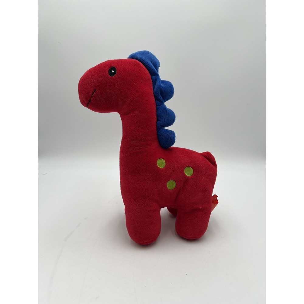 Gitzy Red Dinosaur Plush Stuffed Animal 12" Blue Spikes 2017 Toy